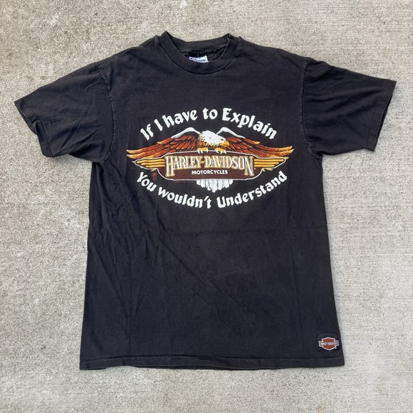 Vintage 90s Harley Davidson T-Shirt Biker Motorcycle Streetwear - Picture 1 of 9